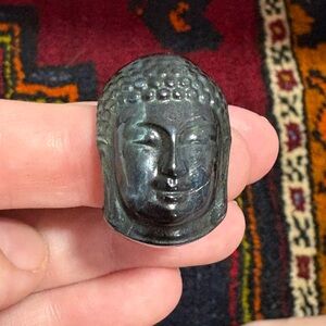 Stunning Carved Buddha Labradorite Ring